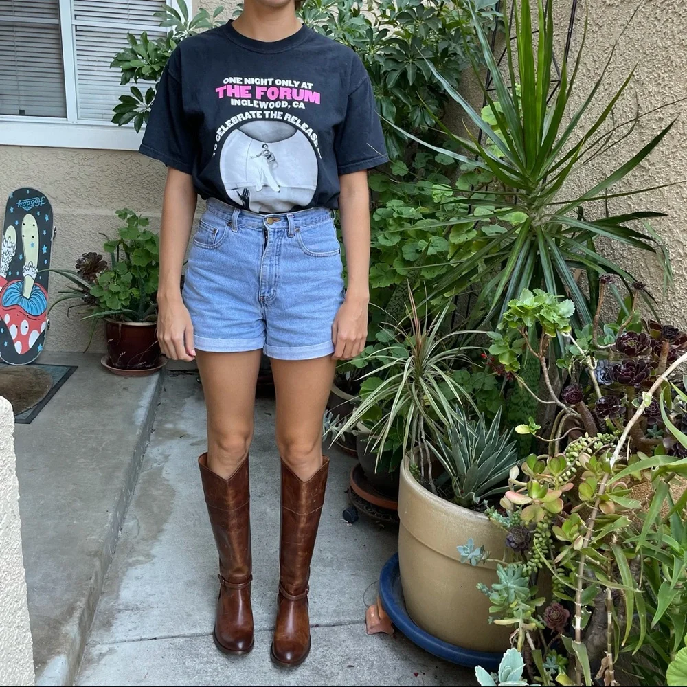 New orange brown Frye grunge leather riding boots